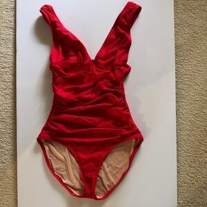J. Crew Red One Piece Swimsuit XS